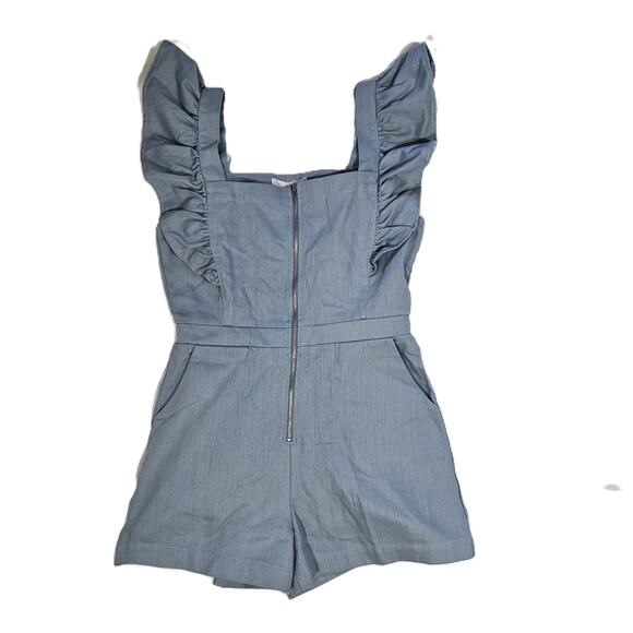 Baltic Born Montgomery Dusty Blue Denim Romper - Picture 9 of 12